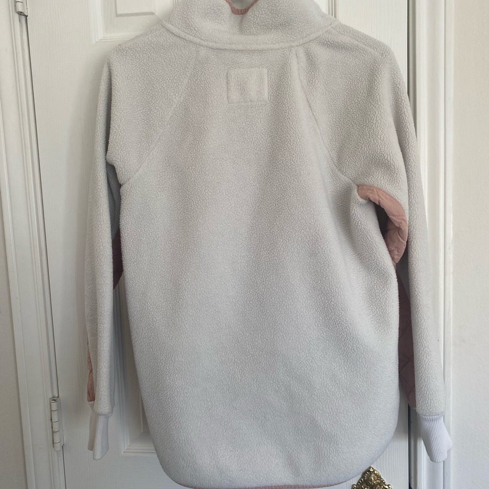 Abercrombie & Fitch Women Pullover Quilted Snap Fleece Sweatshirt Pink … - Picture 6 of 8